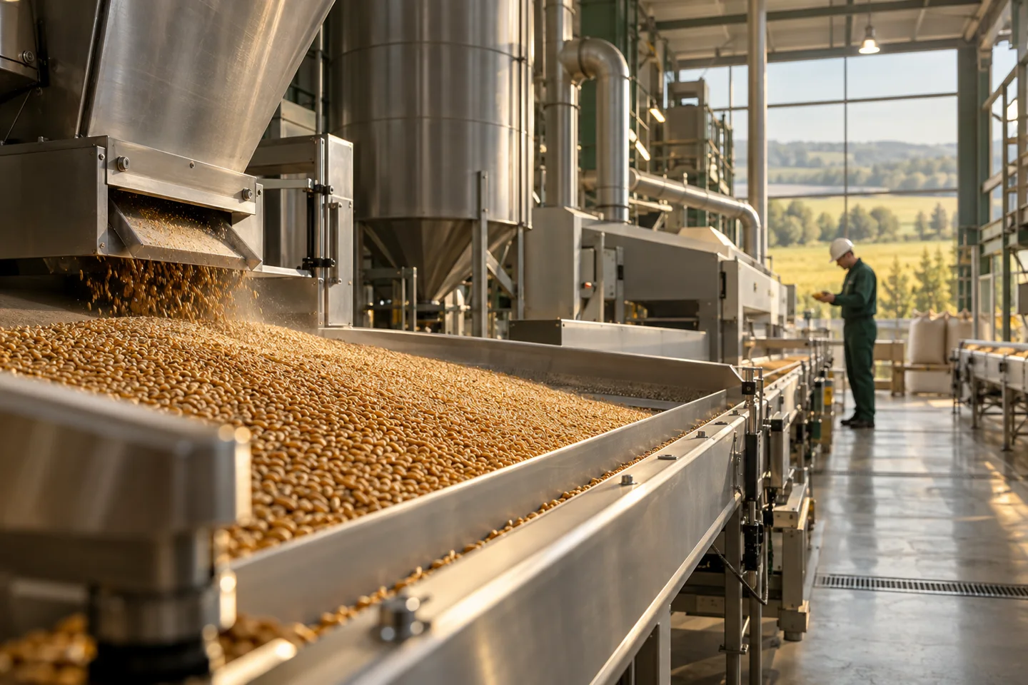 Modern grain processing and quality-control line