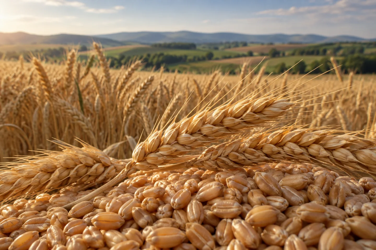 Premium wheat crop at harvest